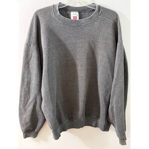 Vintage 90s Wilson XXL Charcoal Gray Crewneck Sweatshirt Oversized 50/50